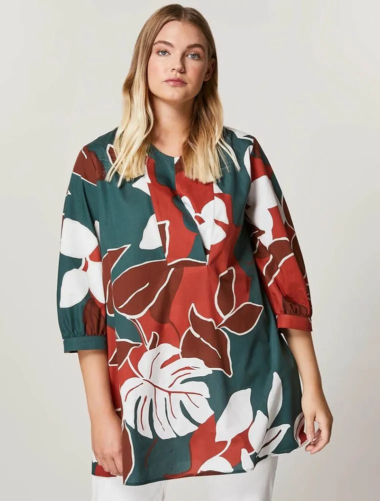 Camicia Manica Corta Curvy Persona - Felce