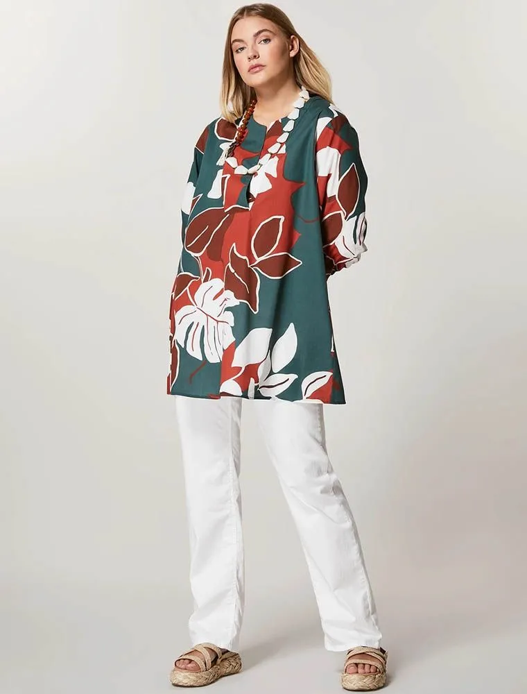 Camicia Manica Corta Curvy Persona - Felce