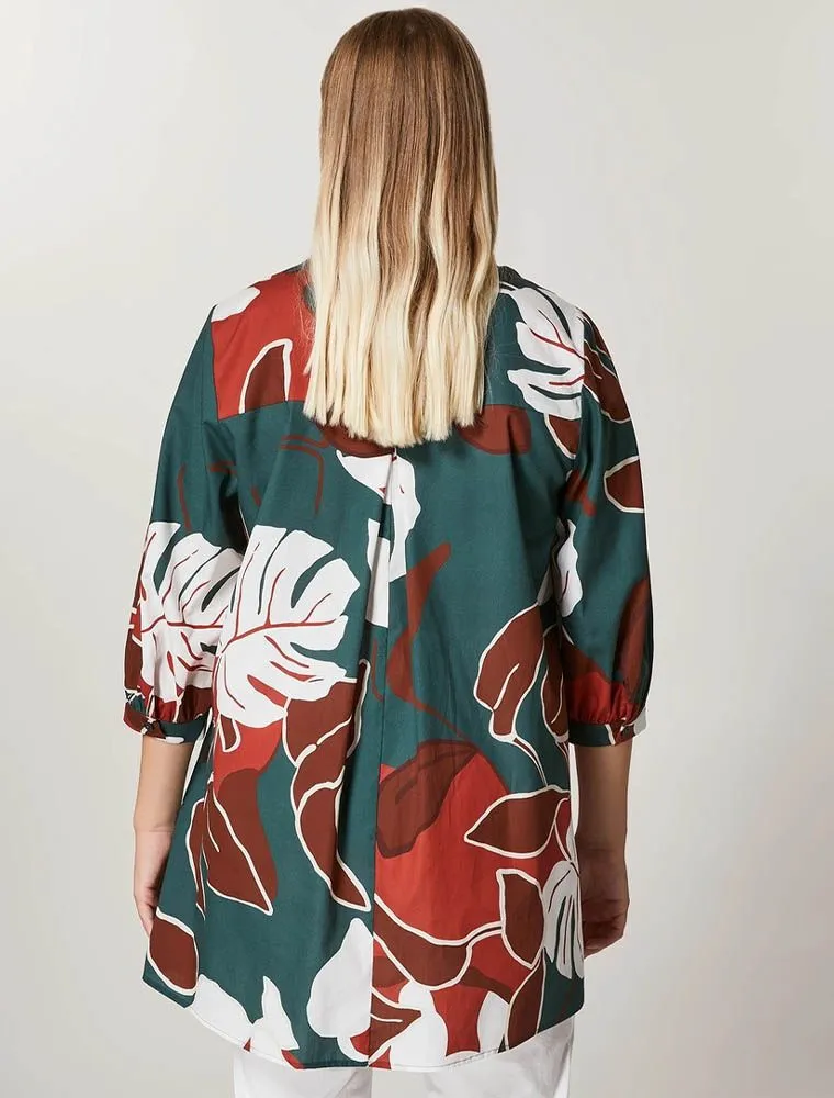 Camicia Manica Corta Curvy Persona - Felce