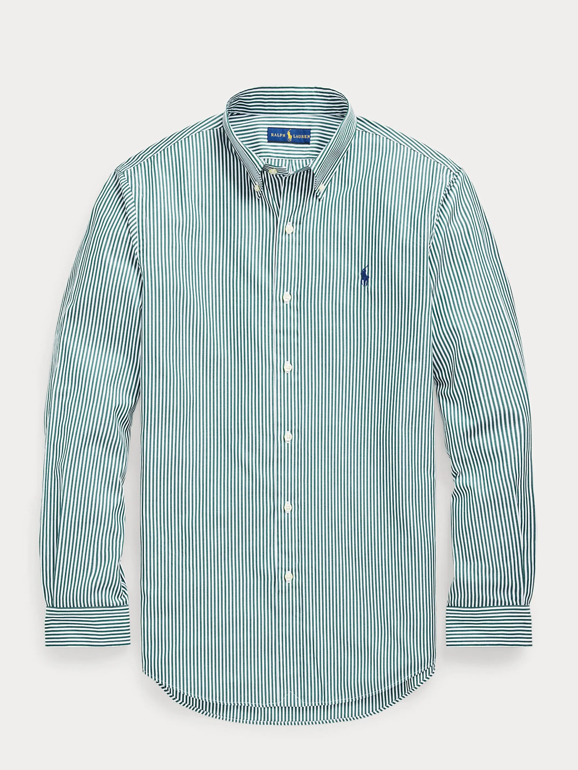 Camicia Sportiva Elasticizzata a Righe Verde/Bianco