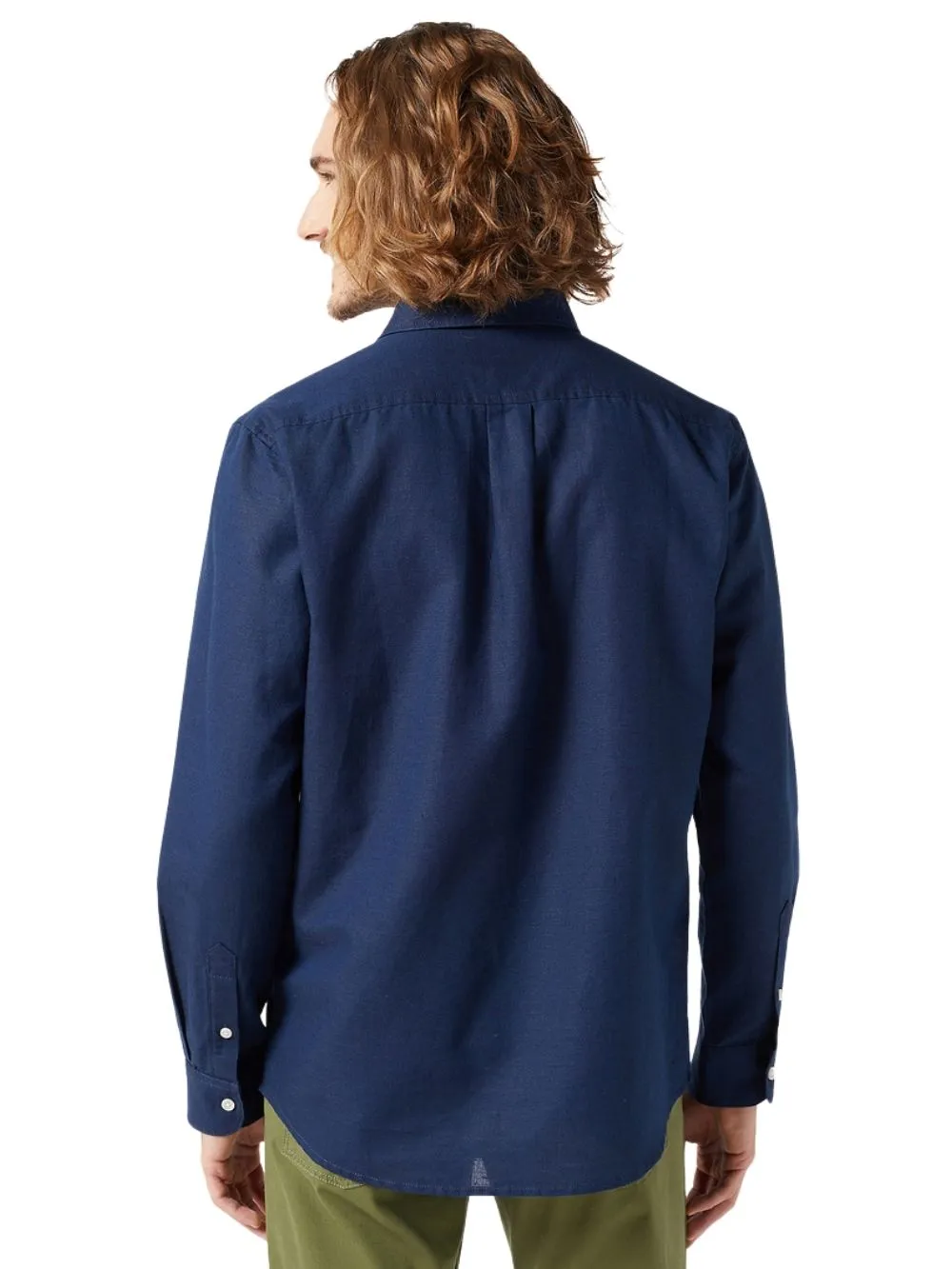 Camicia Uomo blu con logo sulla tasca