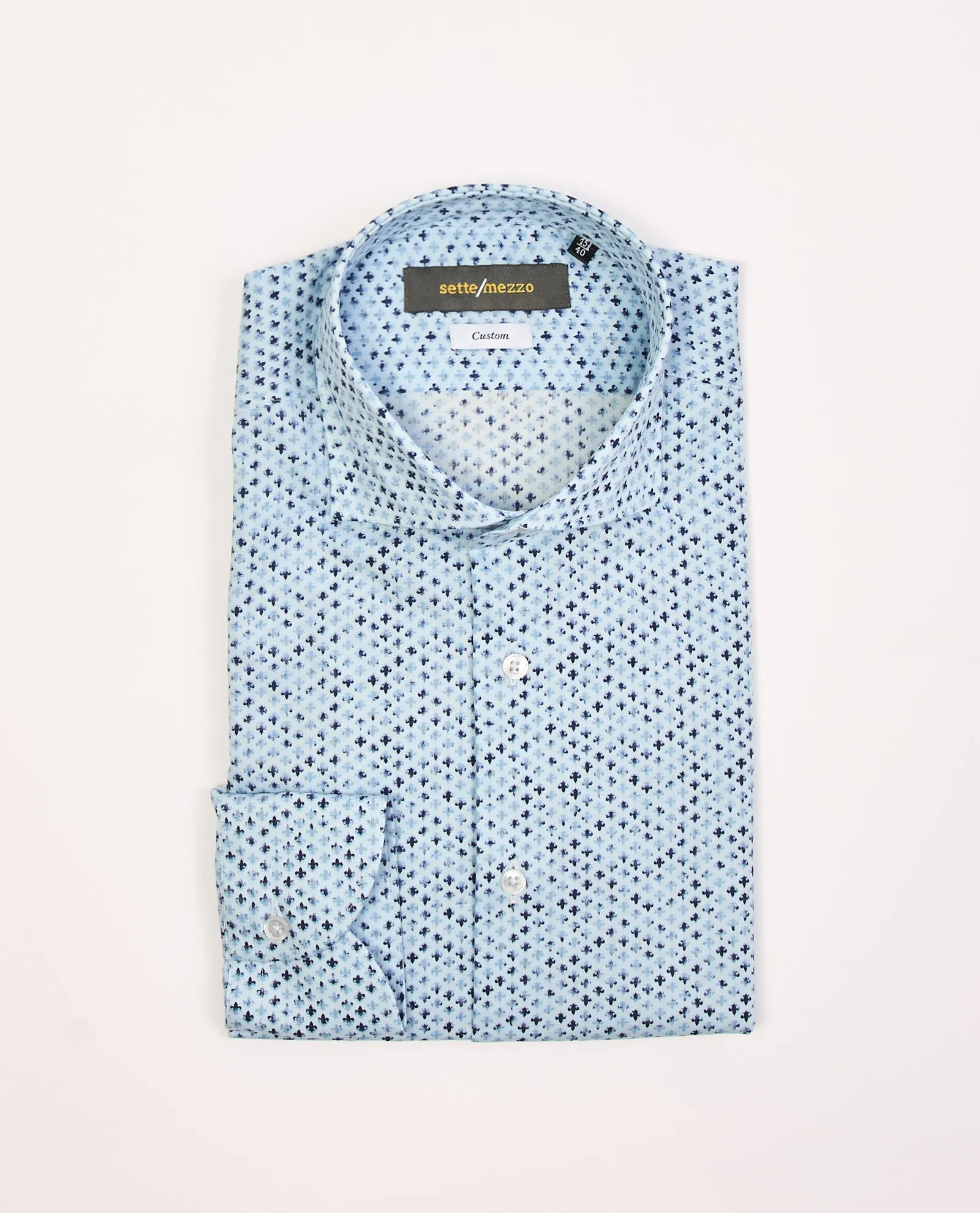 Camicia uomo Sette/Mezzo custom fit con stampa fantasia
