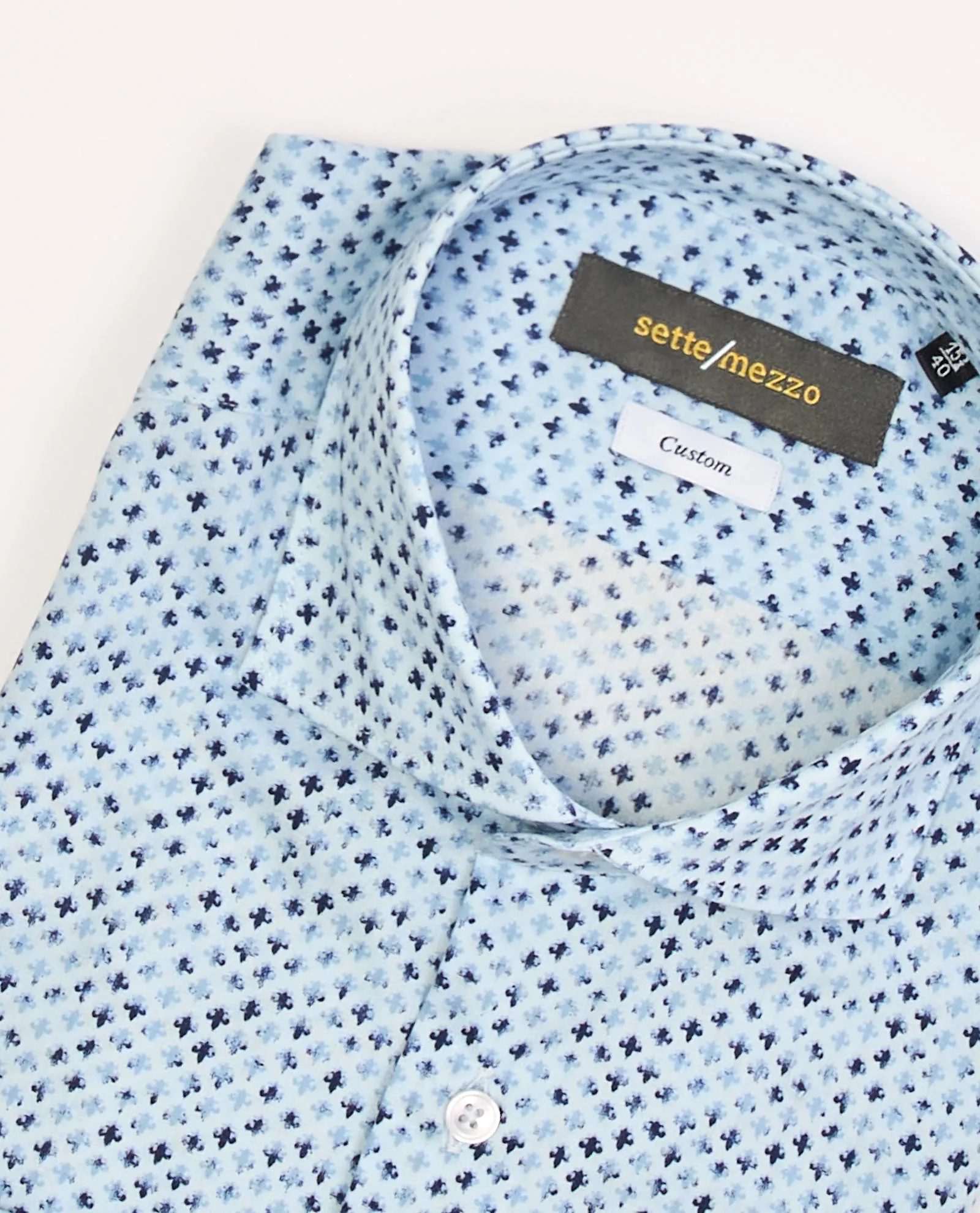 Camicia uomo Sette/Mezzo custom fit con stampa fantasia