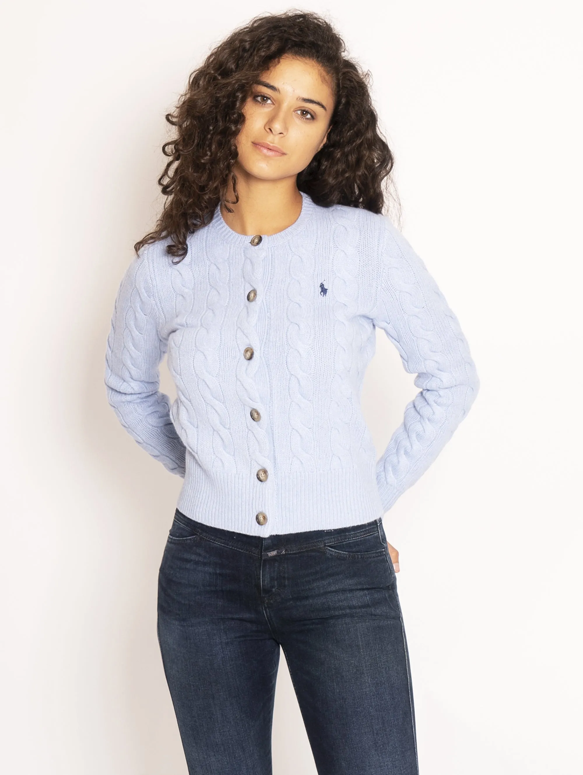 Cardigan a Trecce - Blu