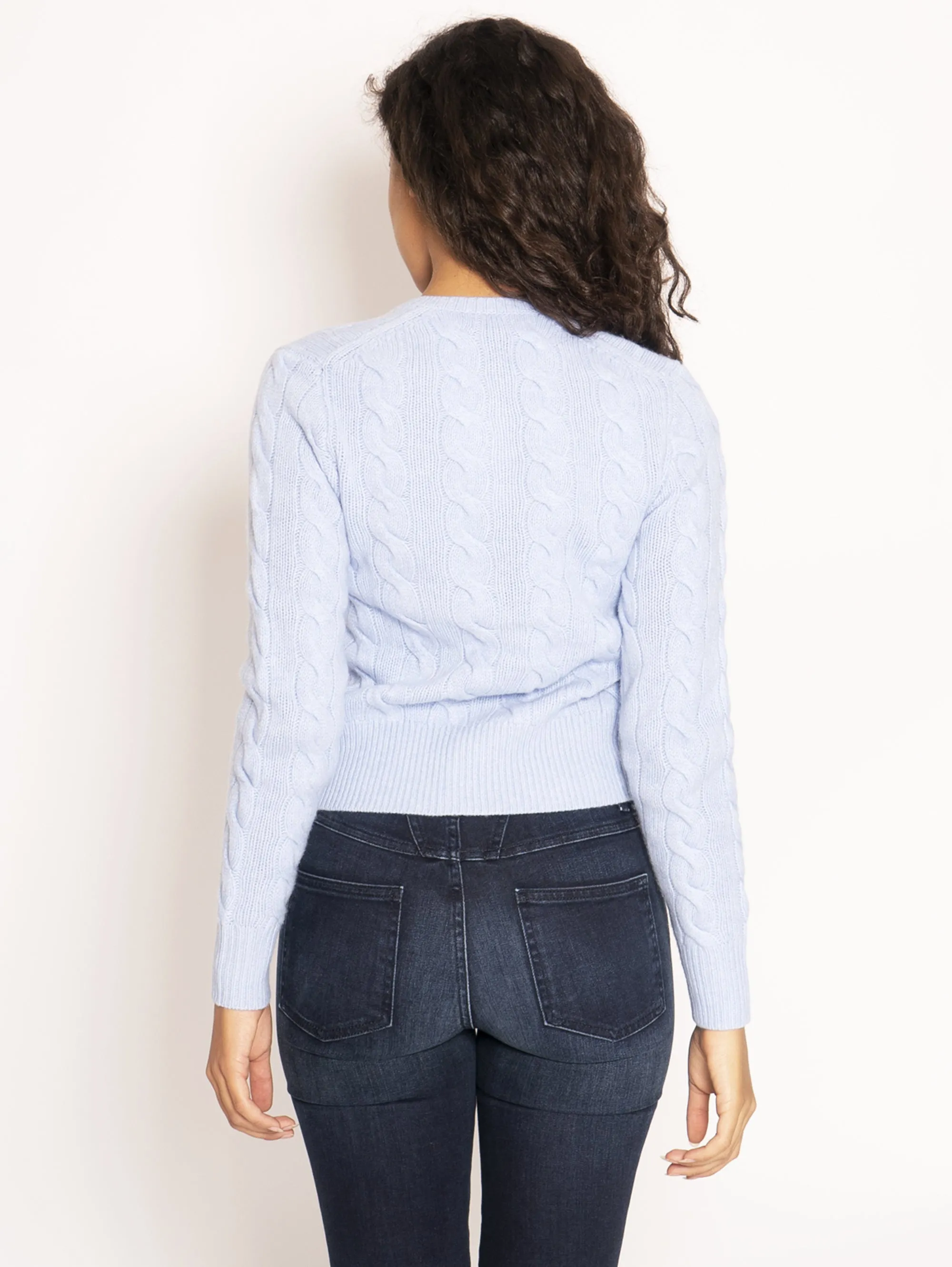 Cardigan a Trecce - Blu