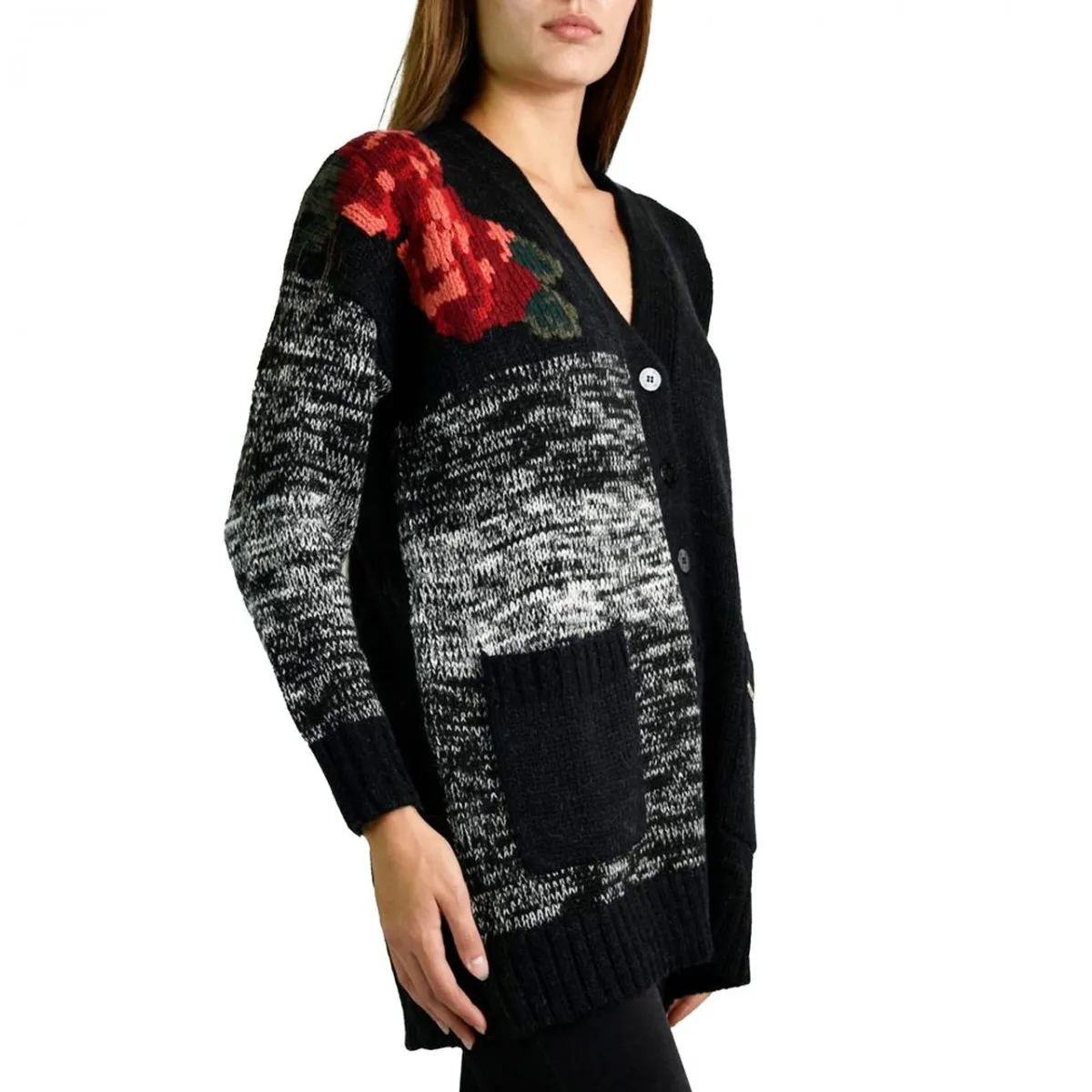 Cardigan Asimmetrico, Nero