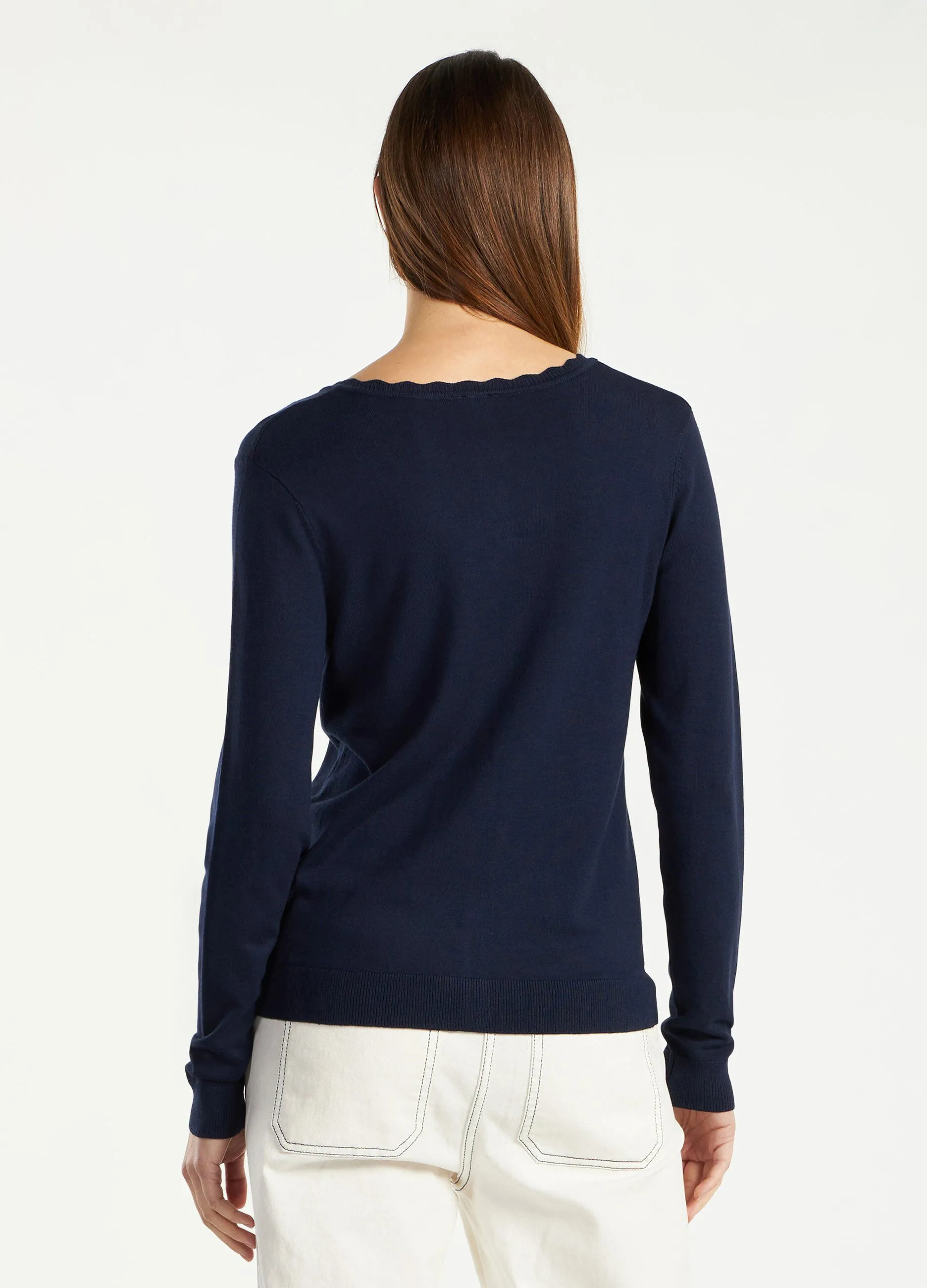 Cardigan con scollo ondulato donna