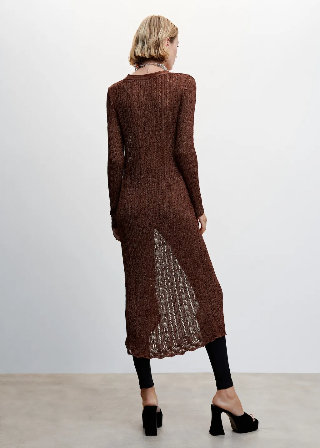 Cardigan lungo traforato