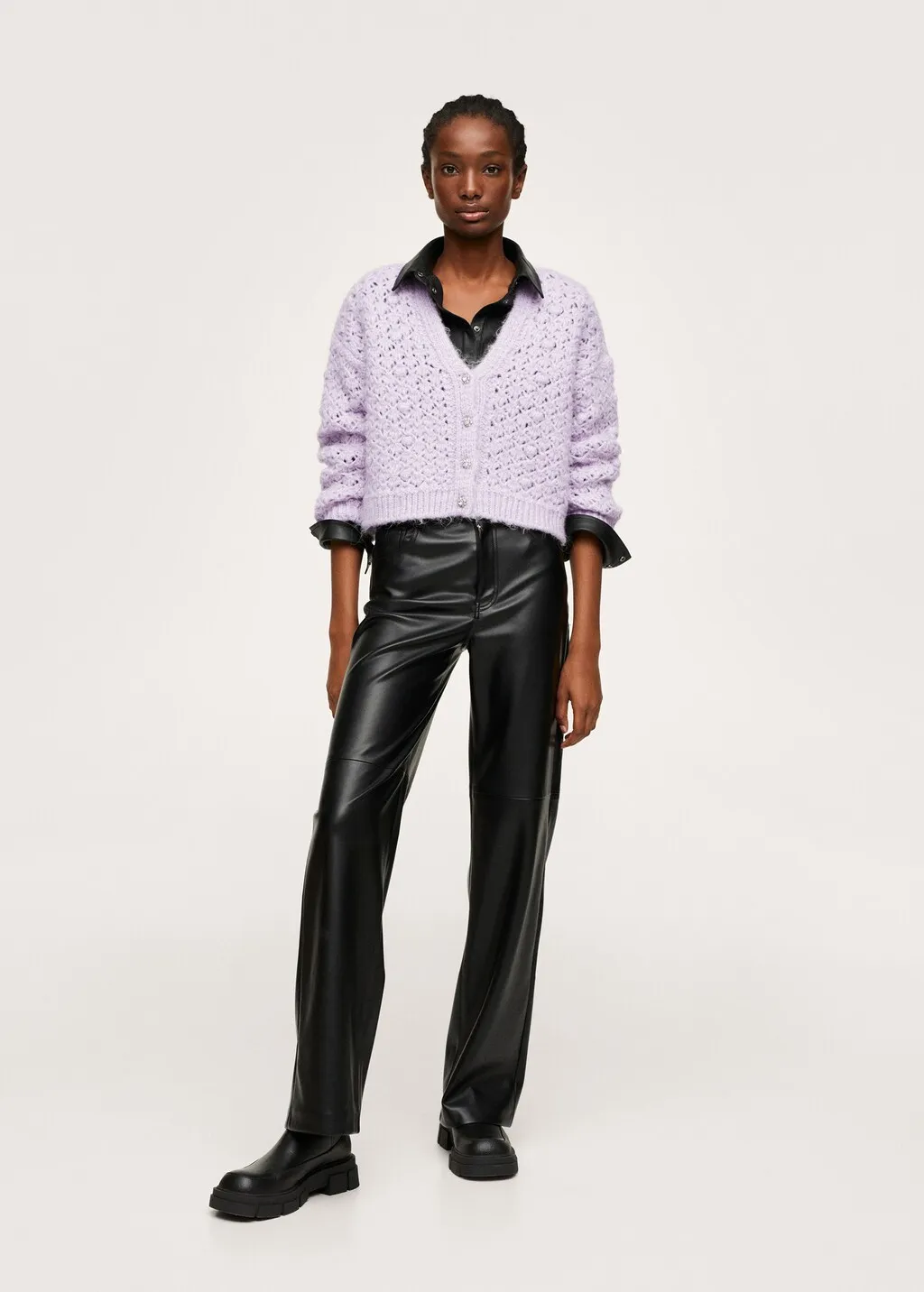 Cardigan maglia traforato