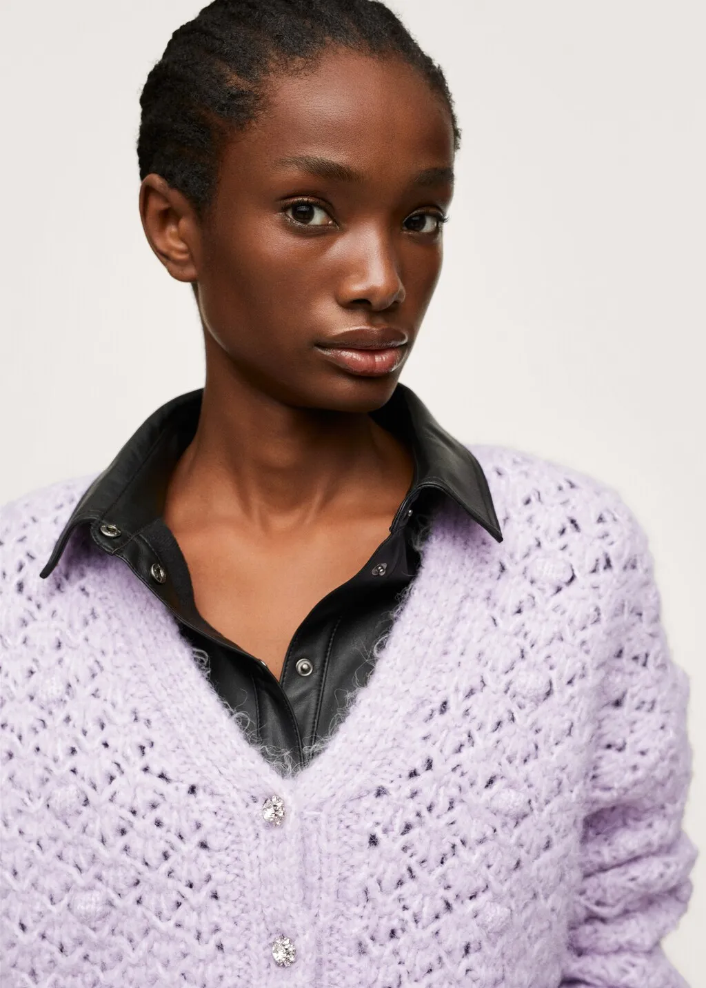 Cardigan maglia traforato