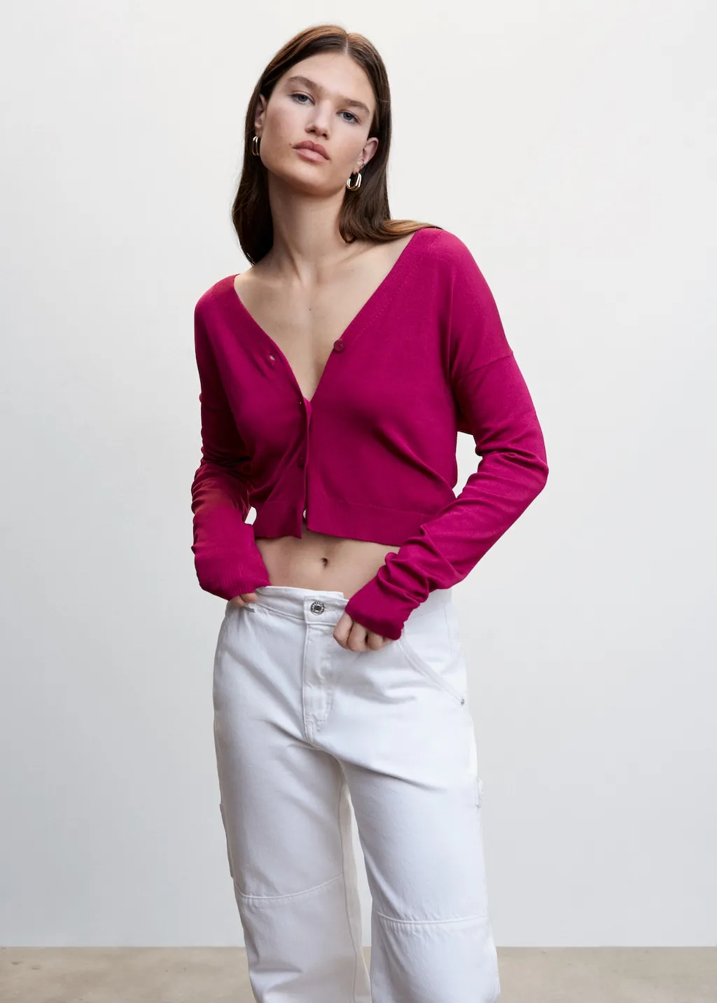 Cardigan punto bottoni