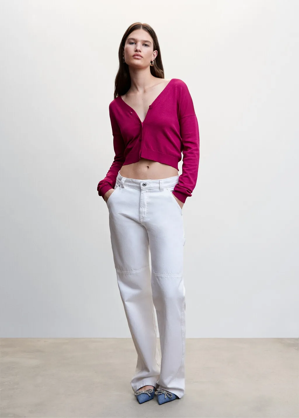 Cardigan punto bottoni