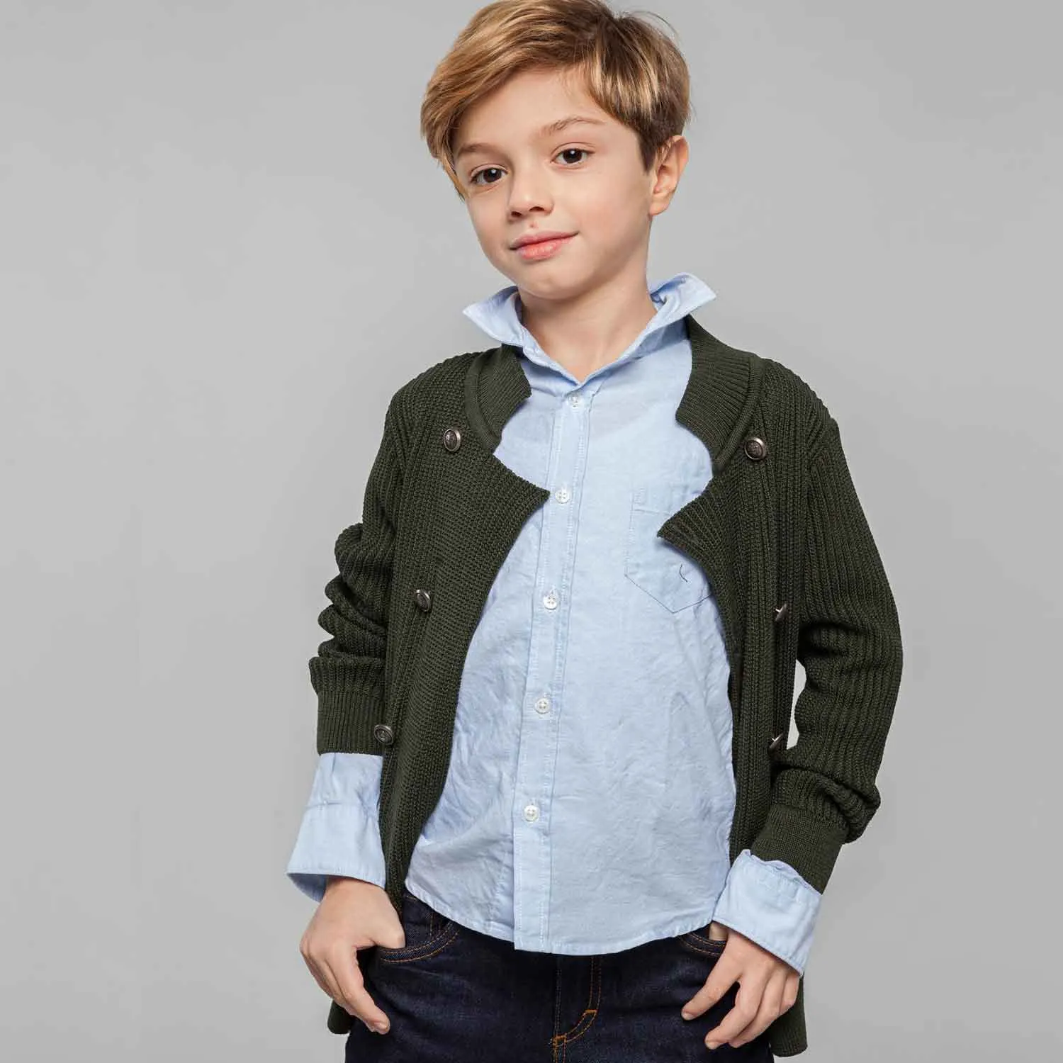 Cardigan Verde Bambino Teen