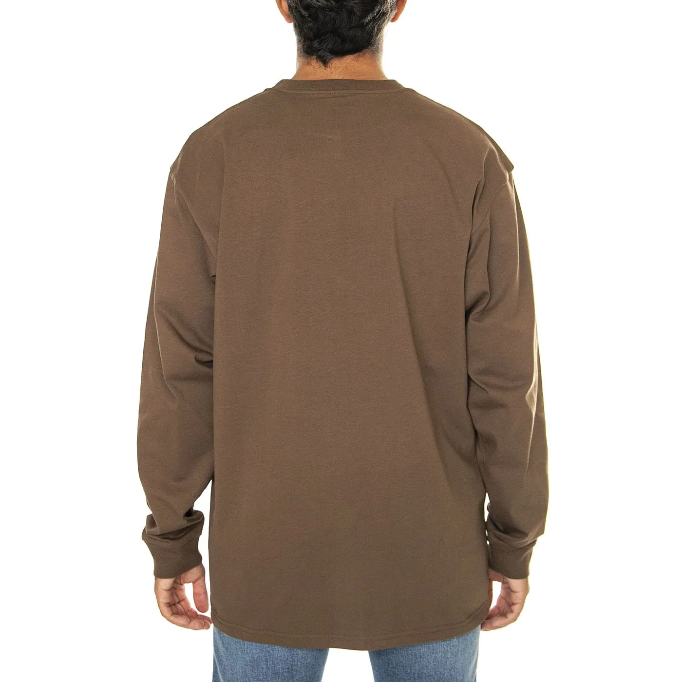 CARHARTT WIP L/S Chase T-Shirt Chocolate / Gold - Maglietta Girocollo Maniche Lunghe Uomo Marrone    