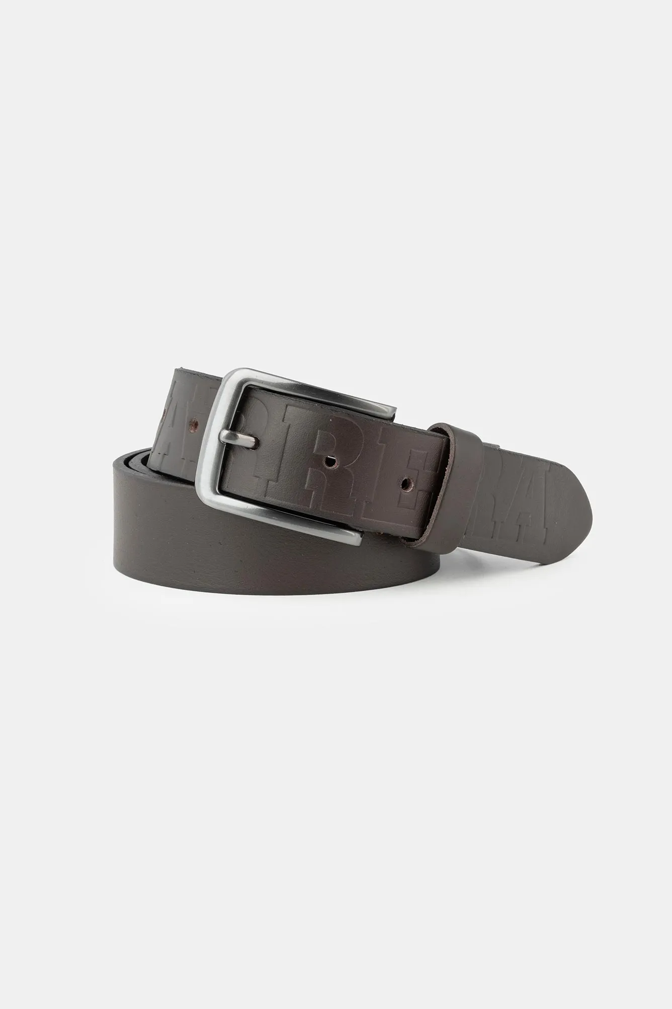 Carrera  ---------    ------------Cintura regolabile in pelle con logo impresso - marrone scuro