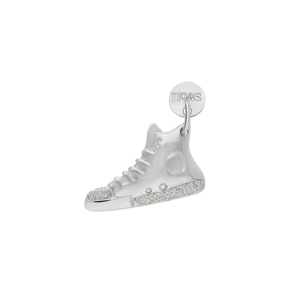 Charm in argento rodiato e glitter