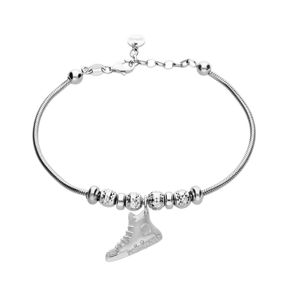 Charm in argento rodiato e glitter