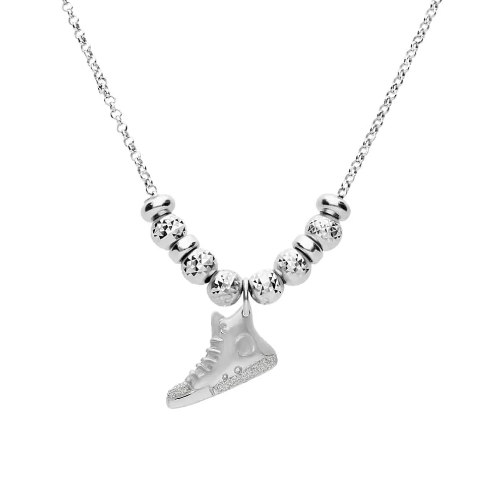 Charm in argento rodiato e glitter