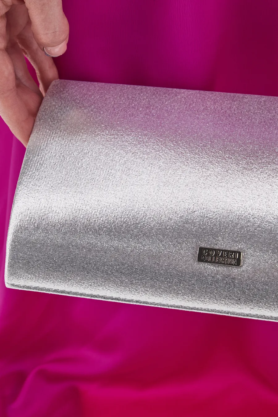 Clutch Argento con Tracolla Coveri Collection 0189