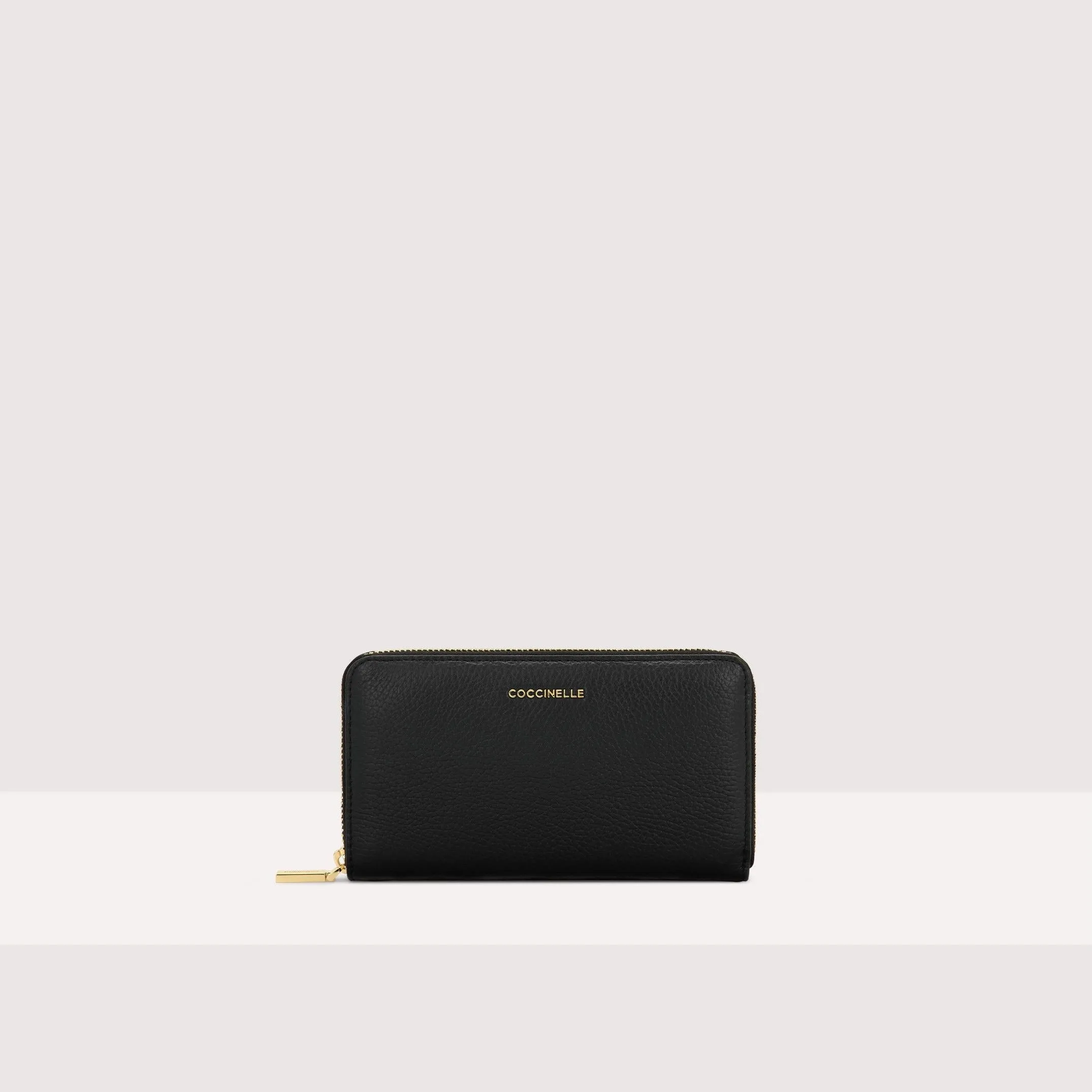 Coccinelle portafoglio metallic soft nero