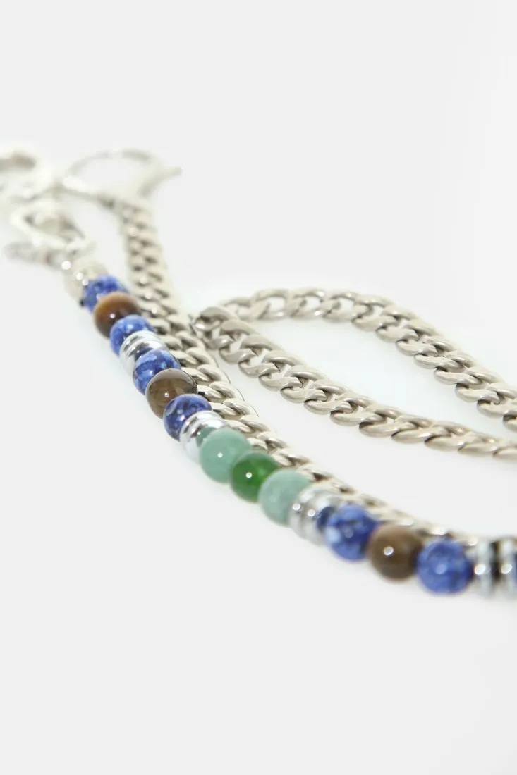 Collana con catena e pietre colorate