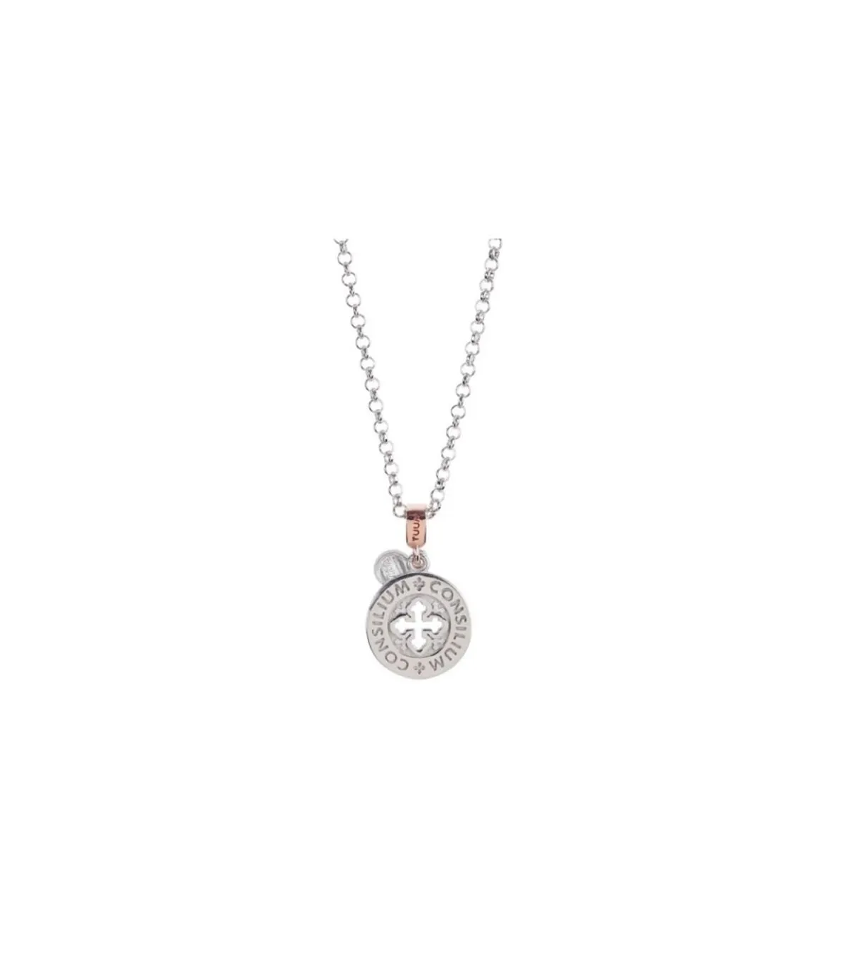 Collana Con Ciondolo Dono  Consilium Tuum Sette Doni In Argento E Oro Rosa GIDNCD9WPDC