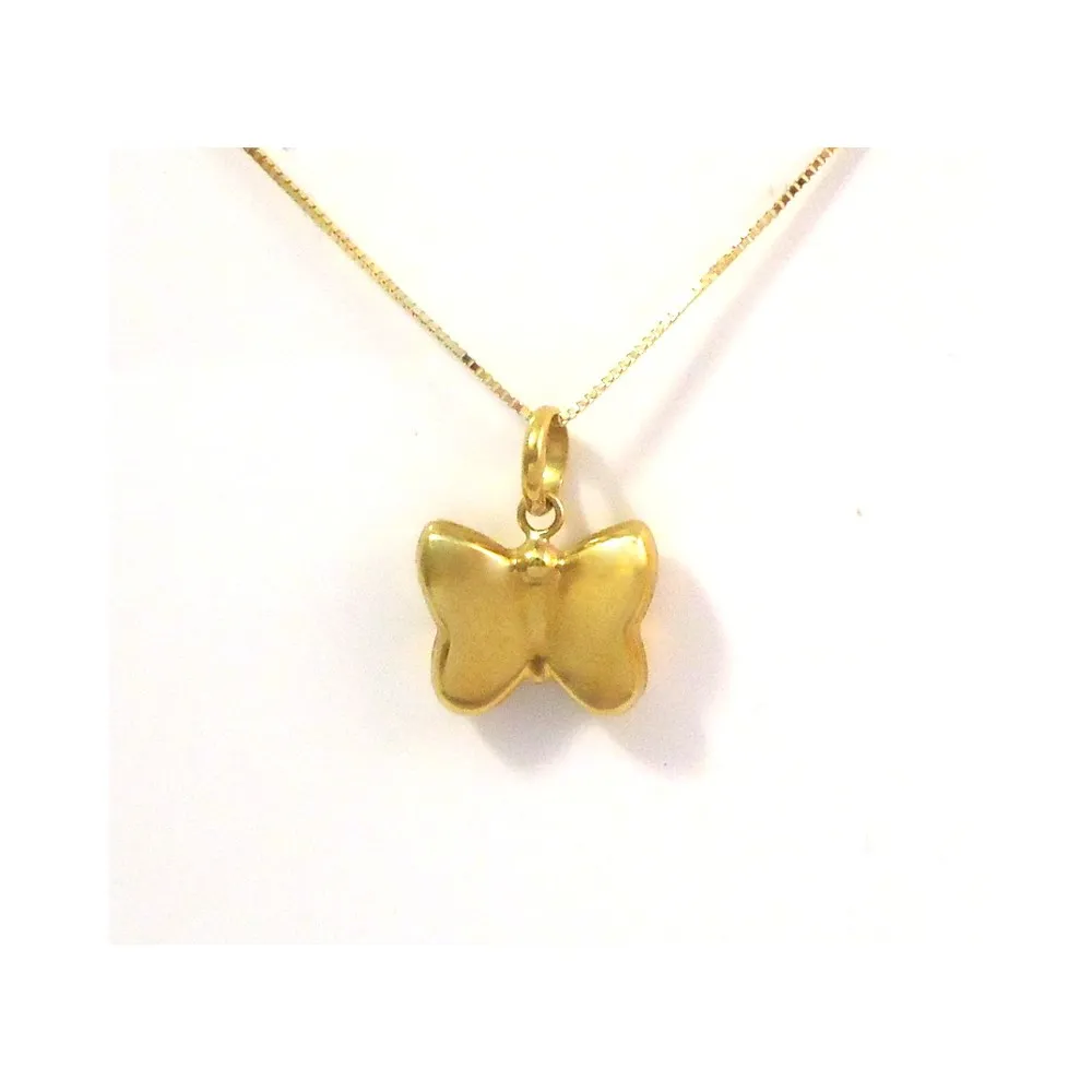 COLLANA CON CIONDOLO FARFALLA IN ORO GIALLO 18 KT DA DONNA