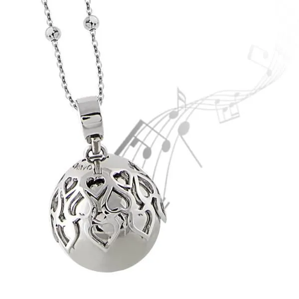 Collana con ciondolo sonoro e  cuori traforati    