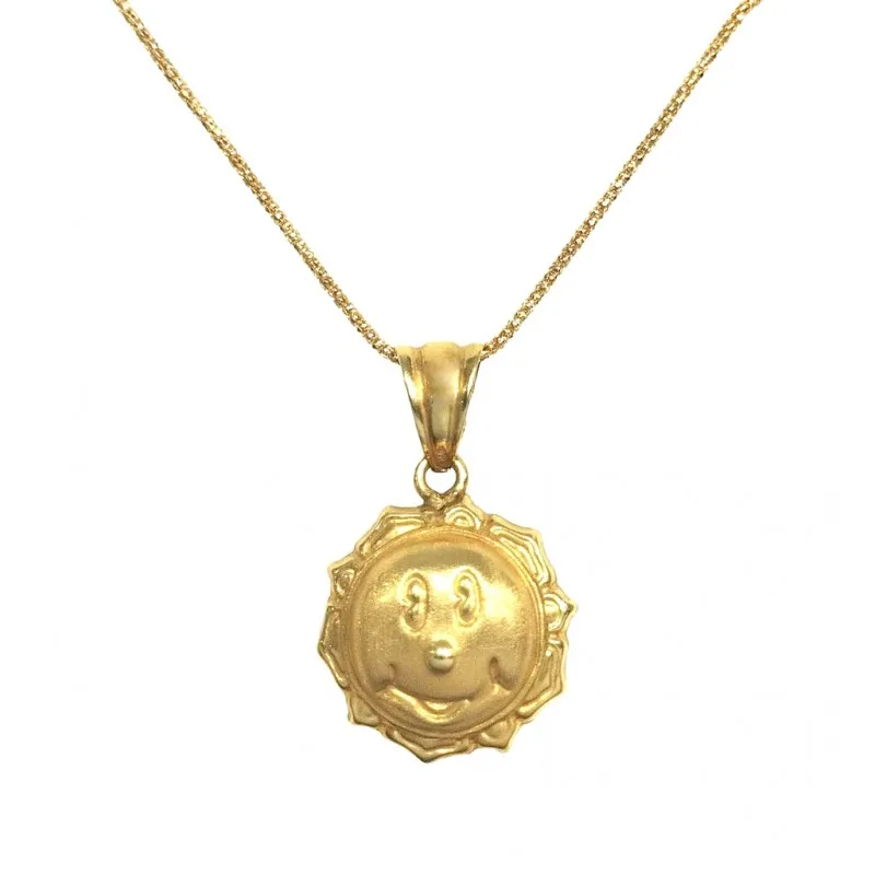 COLLANA CON SOLE SORRISO IN ORO GIALLO 18 KT