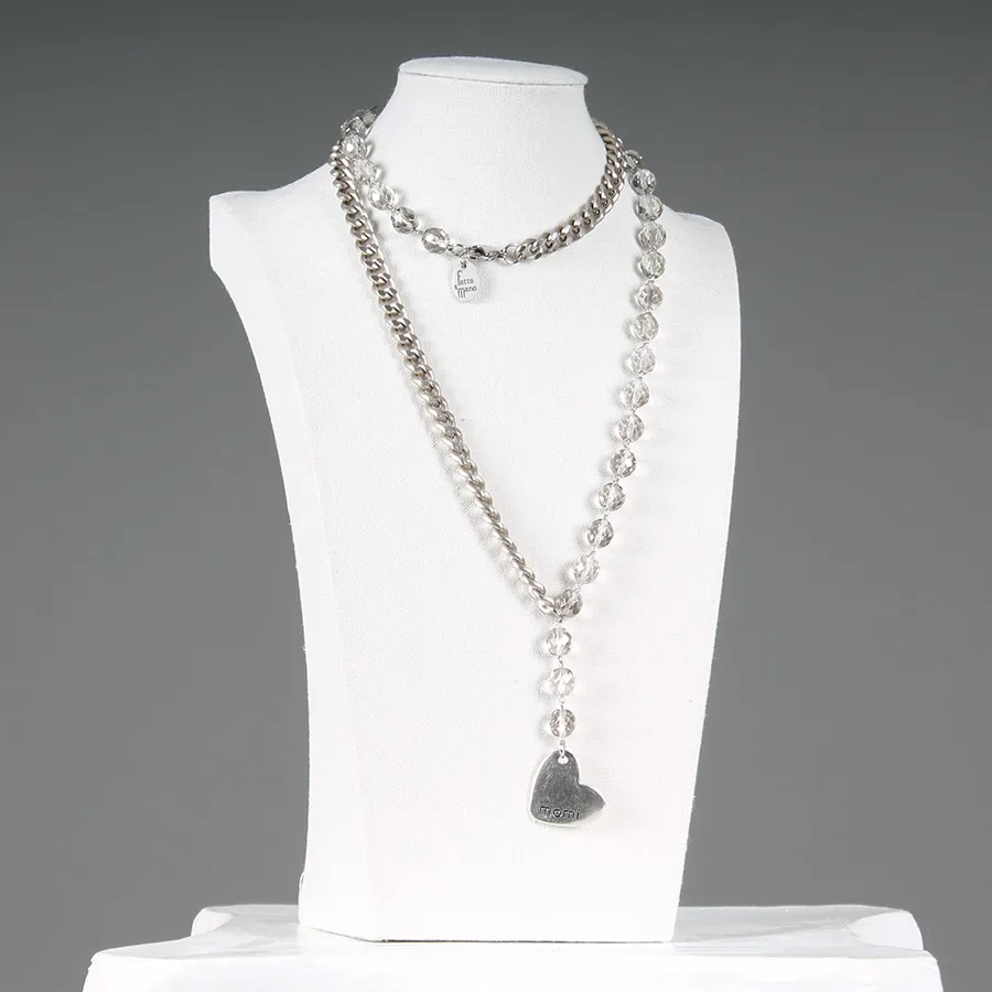 Collana Francesca cuore argento/champagne