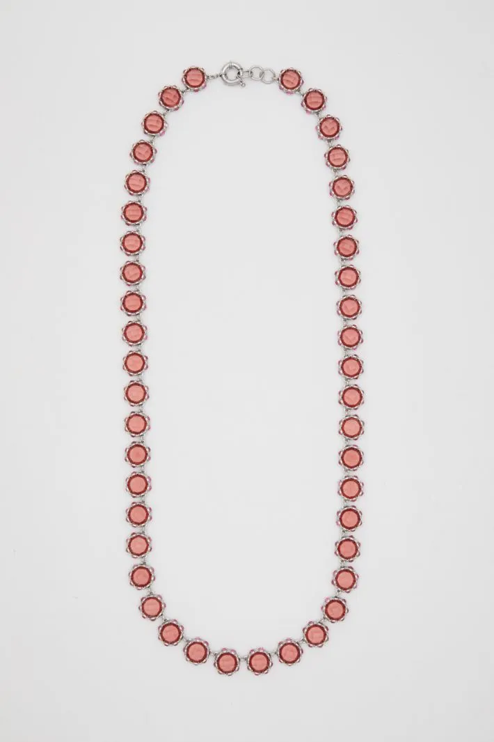 Collana in metallo e vetro