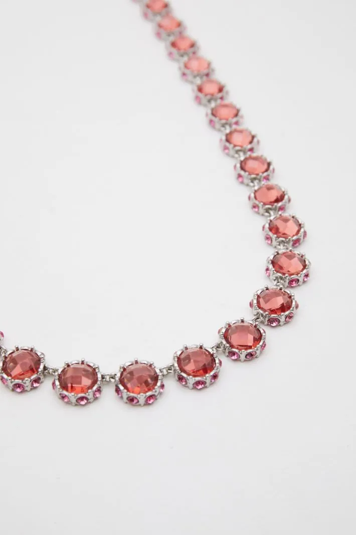 Collana in metallo e vetro