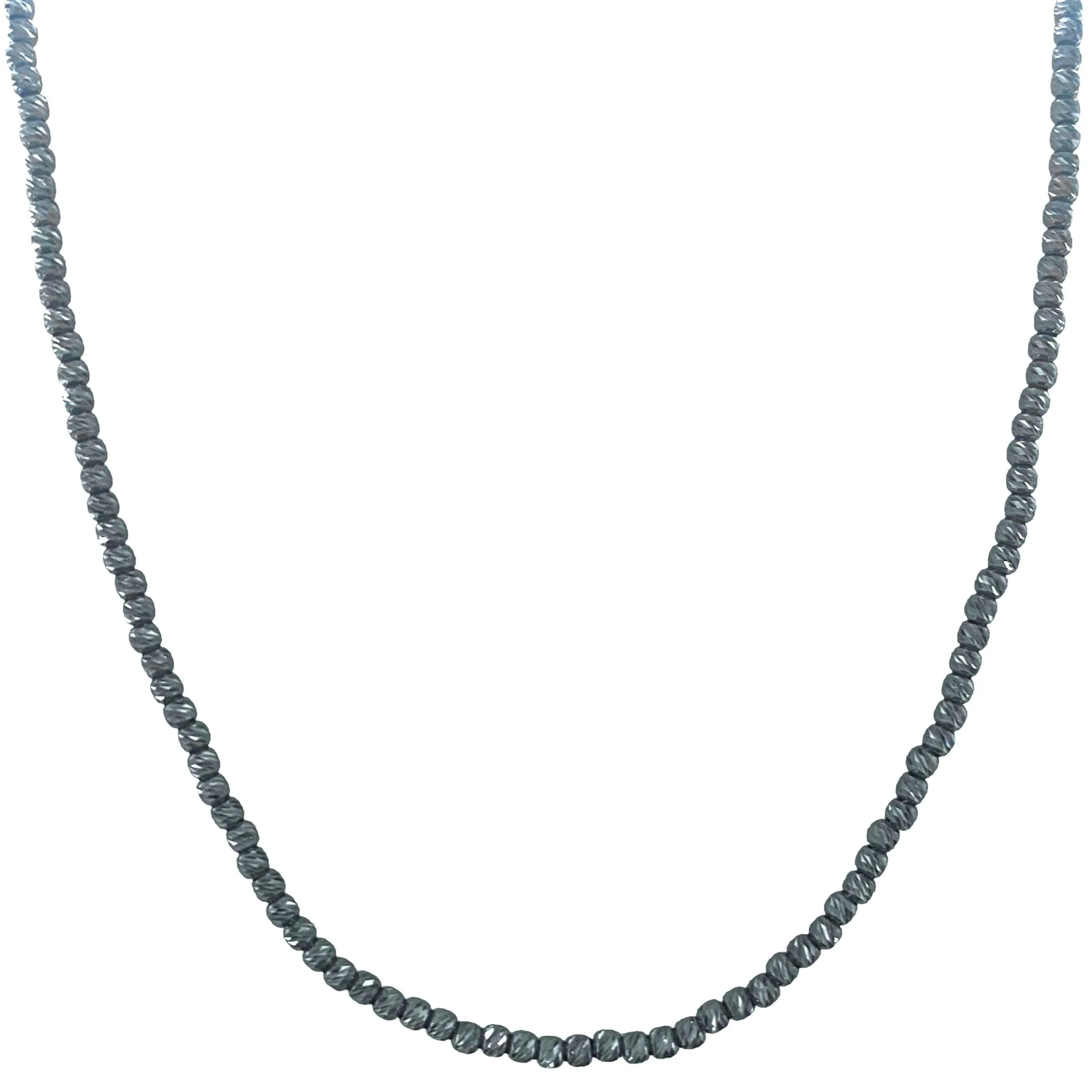 COLLANA PALLINO DIAMANTATO BRUNITO DI NERO