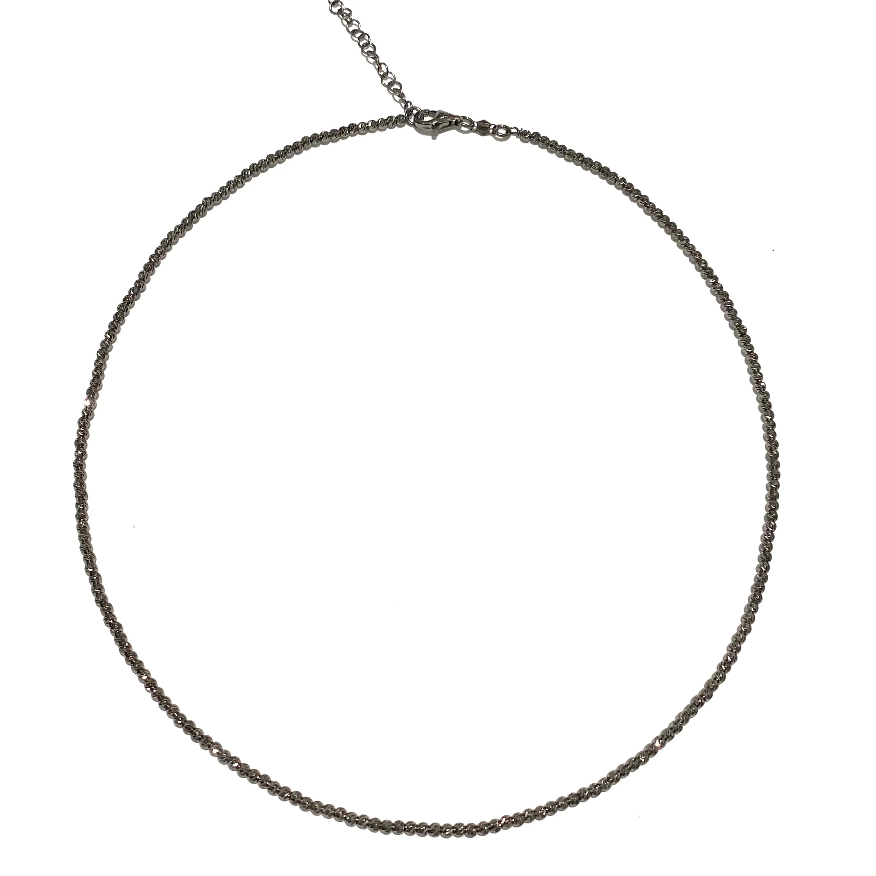COLLANA PALLINO DIAMANTATO BRUNITO DI NERO