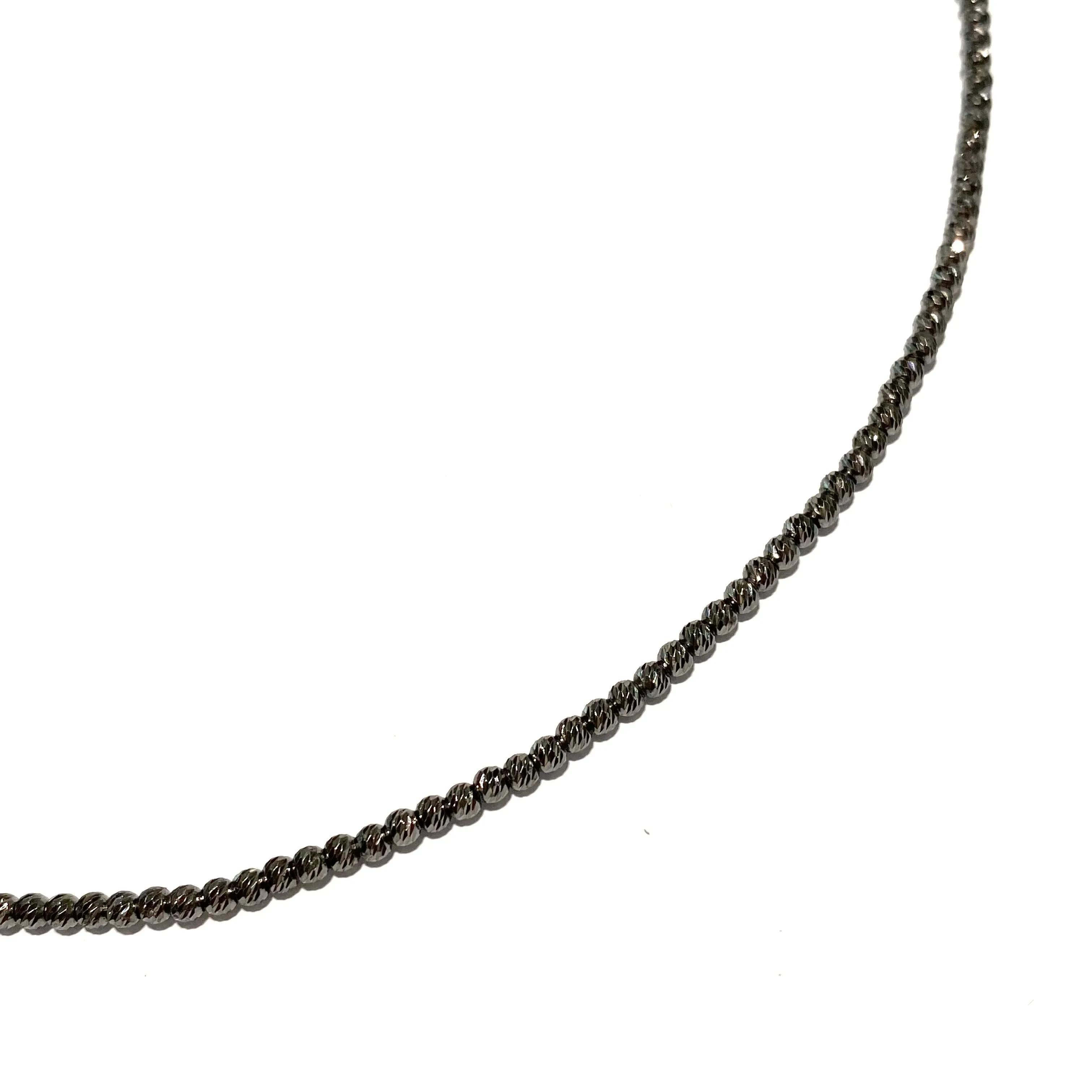 COLLANA PALLINO DIAMANTATO BRUNITO DI NERO