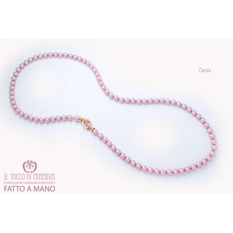 Collana Perle Swarovski Carola Rosa antico – Realizzata a mano