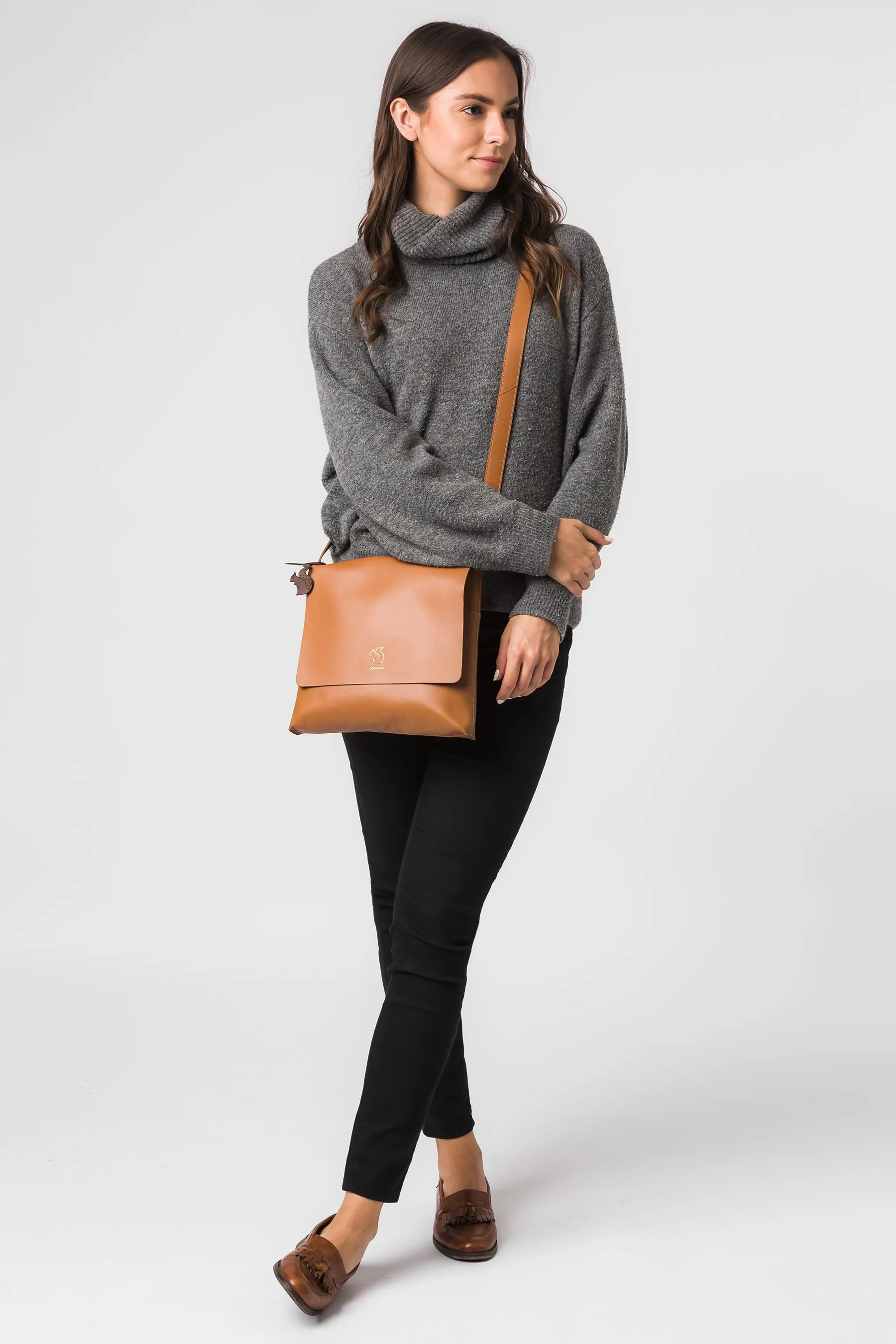 Conkca - Bale - Borsa a tracolla in pelle concia vegetale