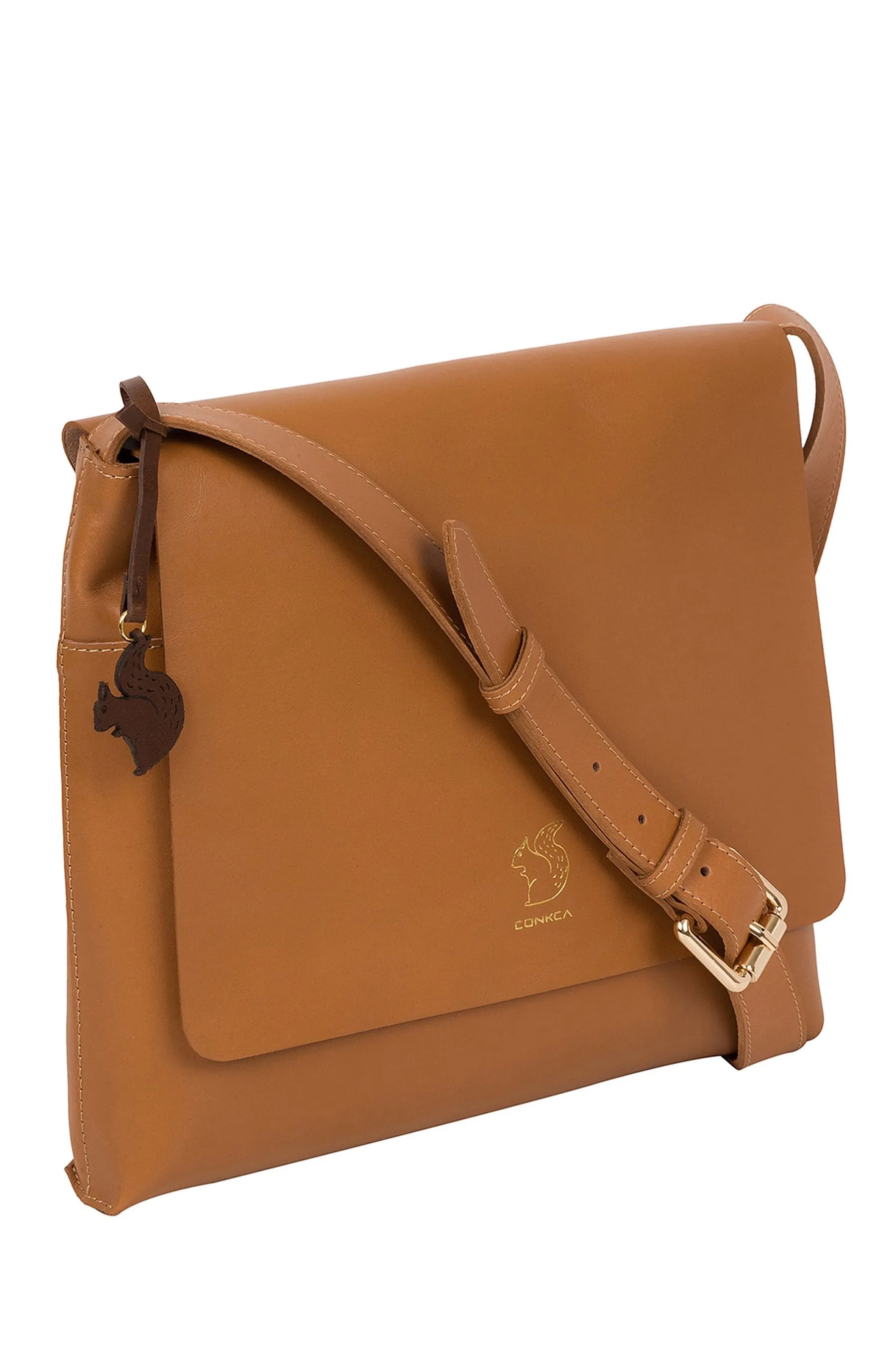 Conkca - Bale - Borsa a tracolla in pelle concia vegetale