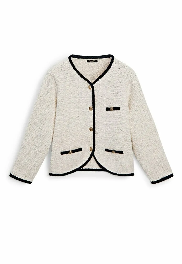 CONTRAST TEXTURED - Cardigan