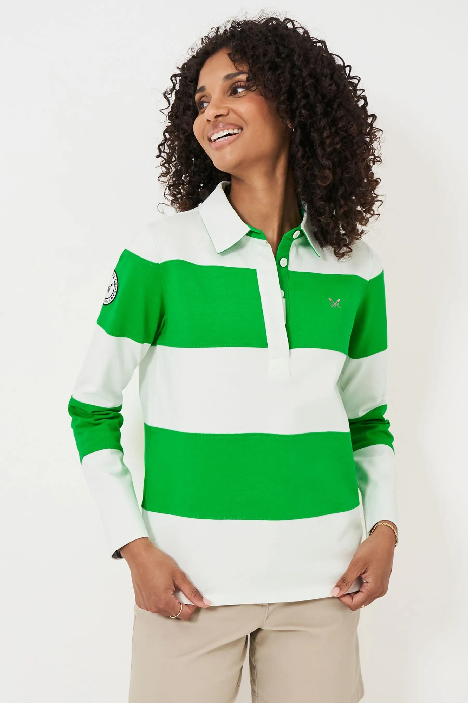 Crew Clothing Camicia Manica lunga Rugby 100% Cotone a righe    