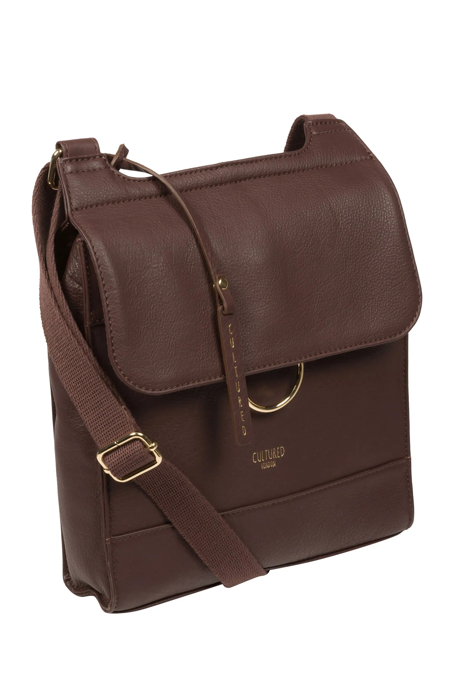 Cultured London - Covent - Borsa scuro a tracolla in pelle