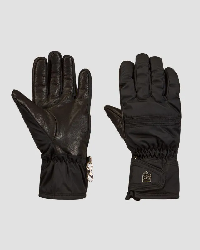 Czarne rękawice narciarskie damskie Hestra Primaloft Leather Female - 5 finger 32210-100100