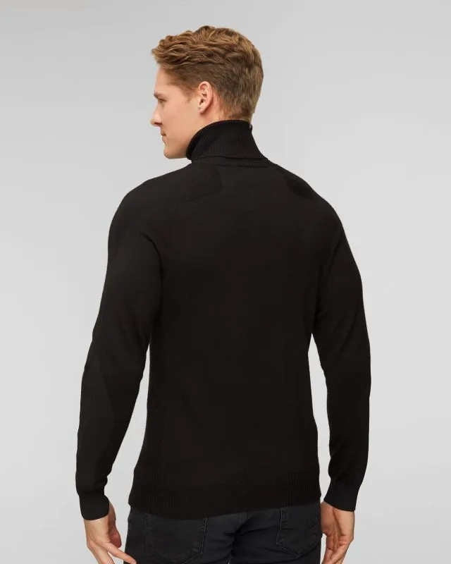 Czarny sweter wełniany z golfem męski Sease kt038xg004-n61