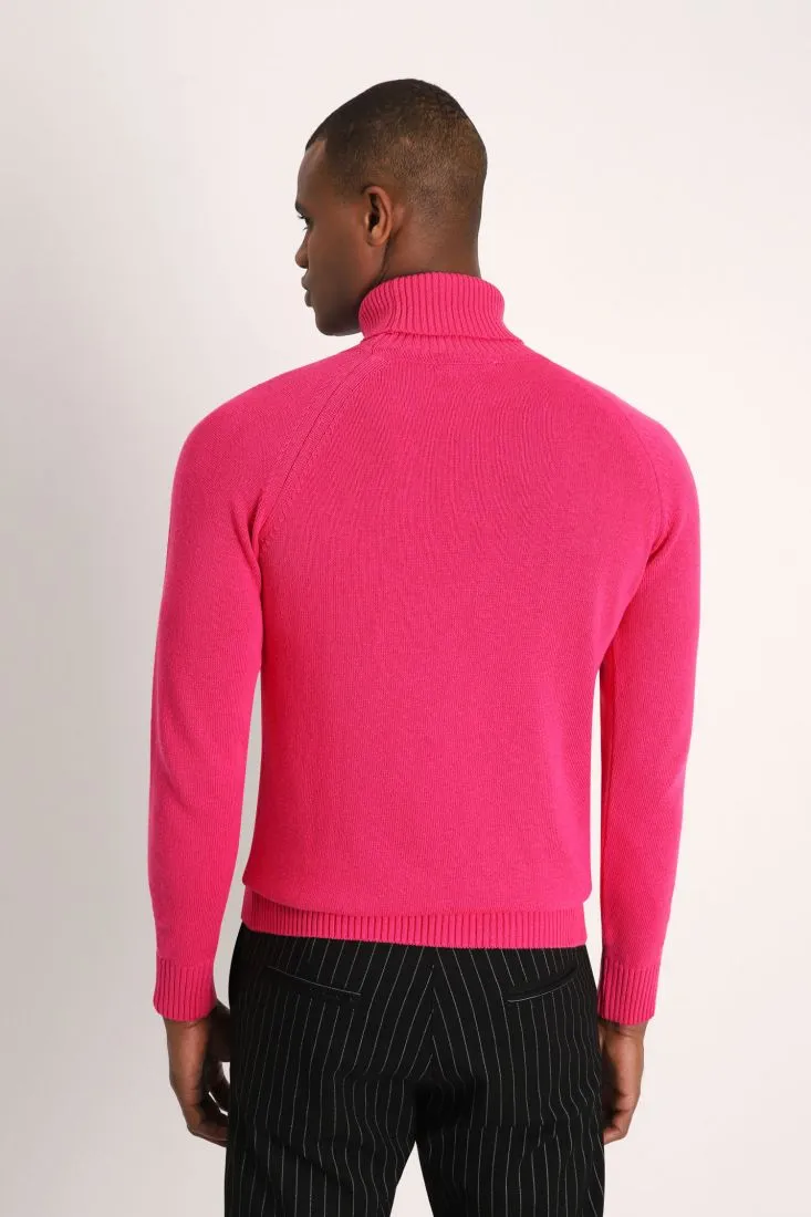 Dolcevita monocolour con maniche raglan e orli elasticizzati