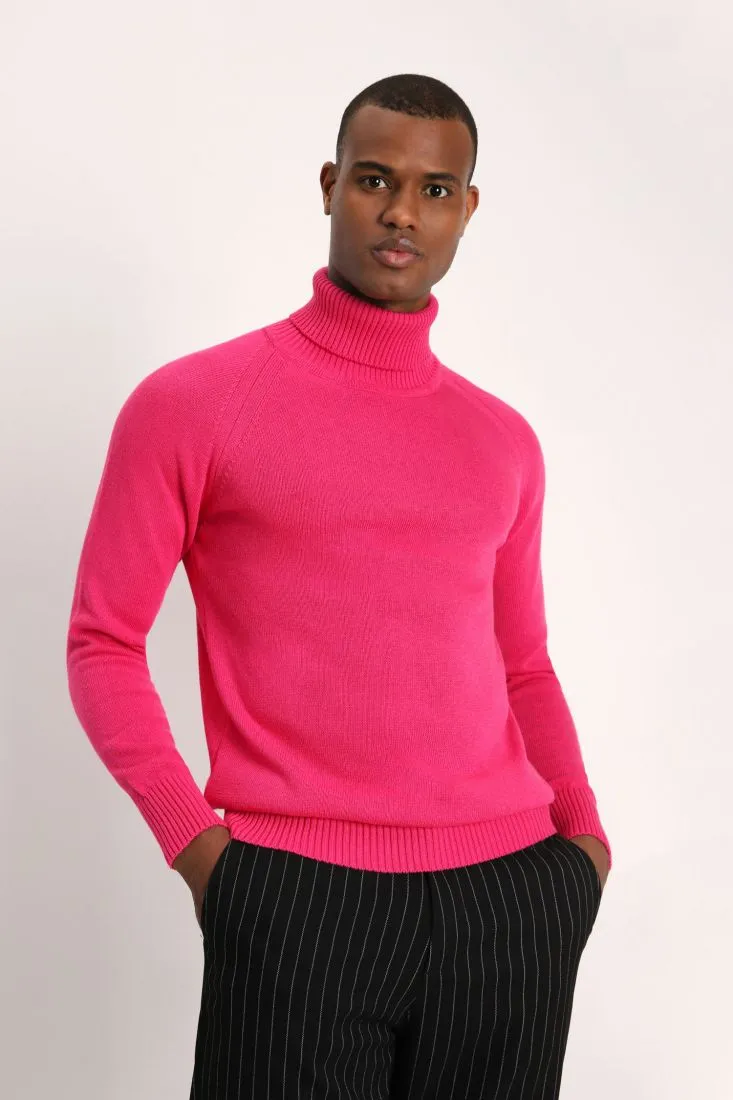 Dolcevita monocolour con maniche raglan e orli elasticizzati