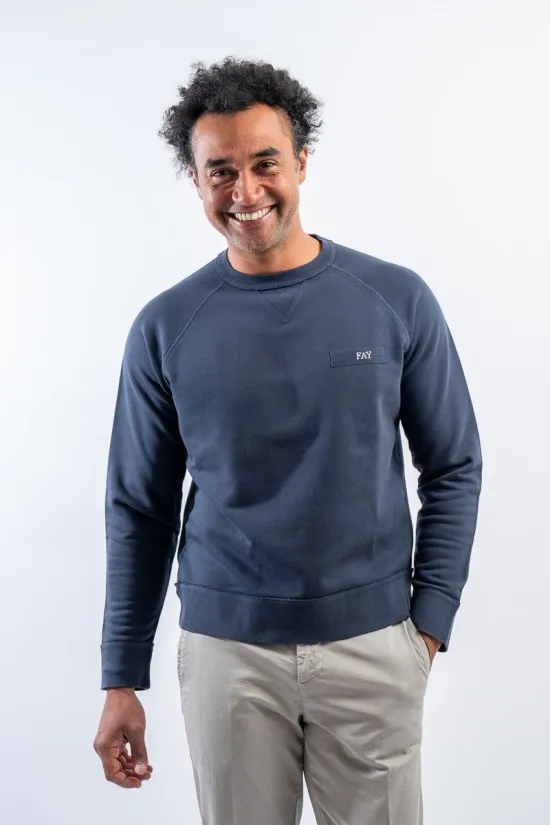FAY FELPA GIROCOLLO CON RICAMO NJMB548142TUDA U811