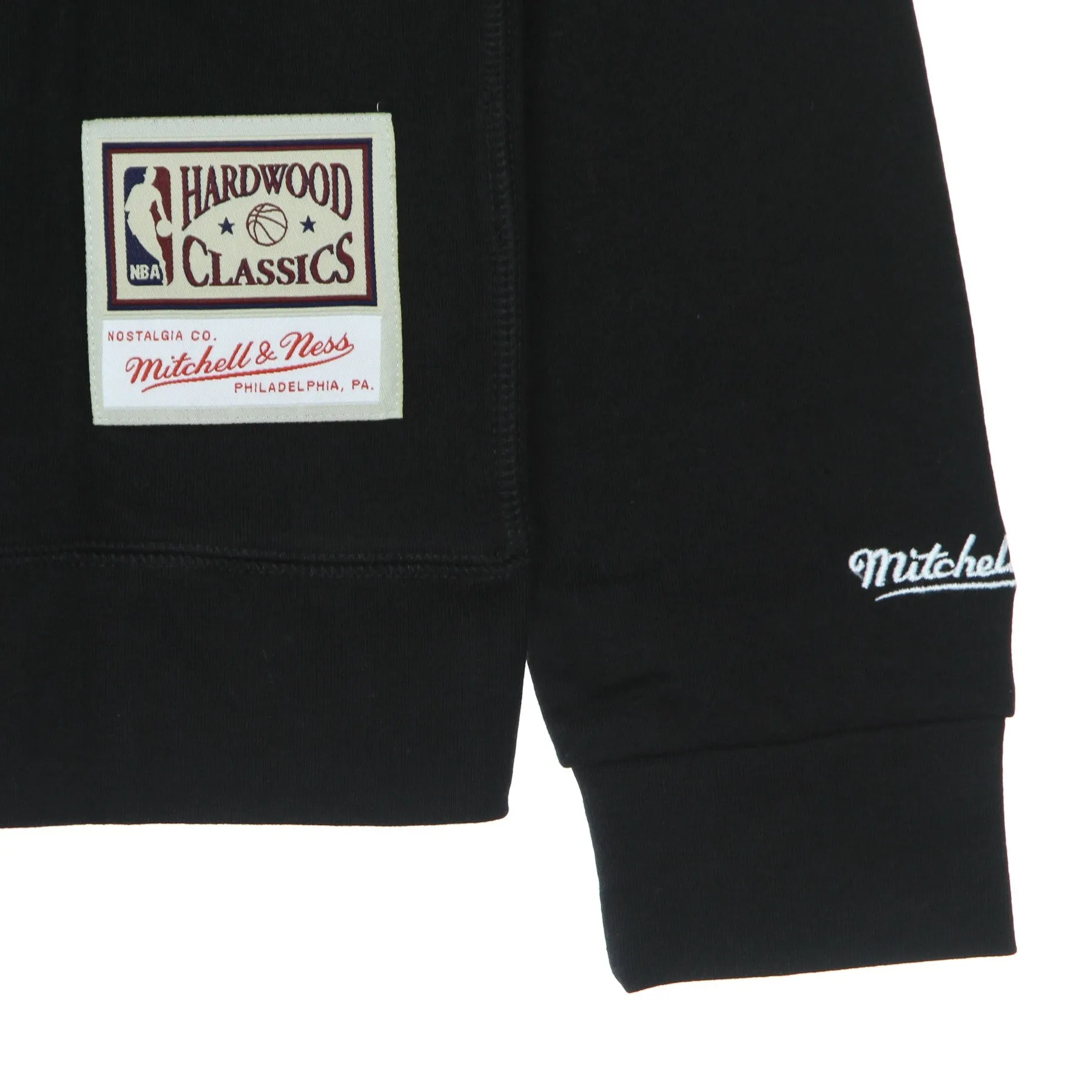 Felpa Cappuccio Uomo Nba Cropped Logo Hoody Hardwood Classics Chibul Black/original Team Colors