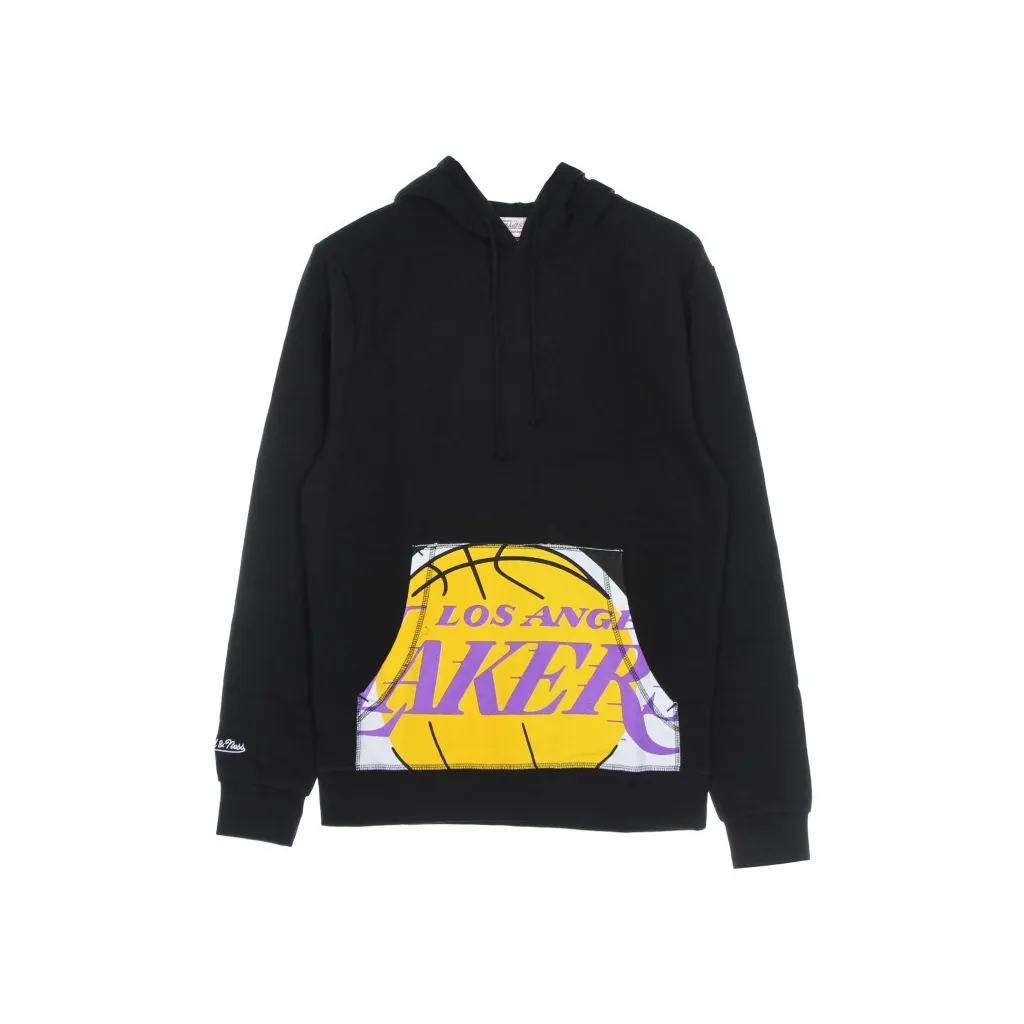 FELPA CAPPUCCIO UOMO NBA CROPPED LOGO HOODY HARDWOOD CLASSICS LOSLAK BLACK/ORIGINAL TEAM COLORS