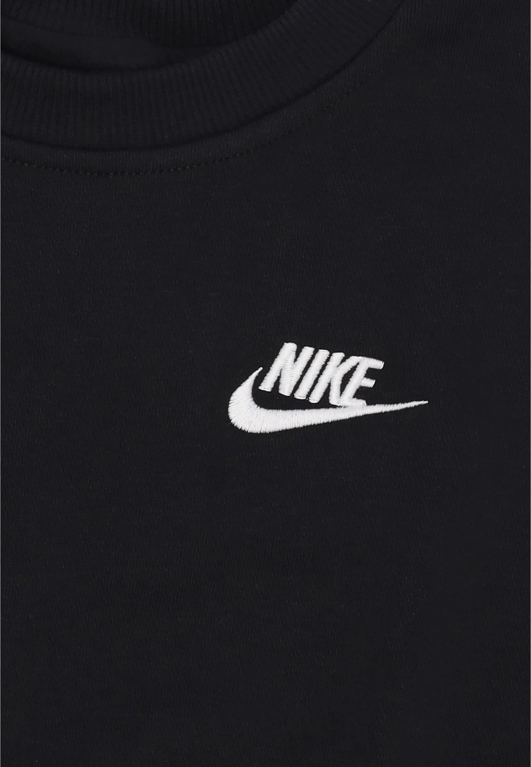 Felpa Girocollo Corta Ragazza Sportswear Club Fleece Boxy Crewneck Black/white