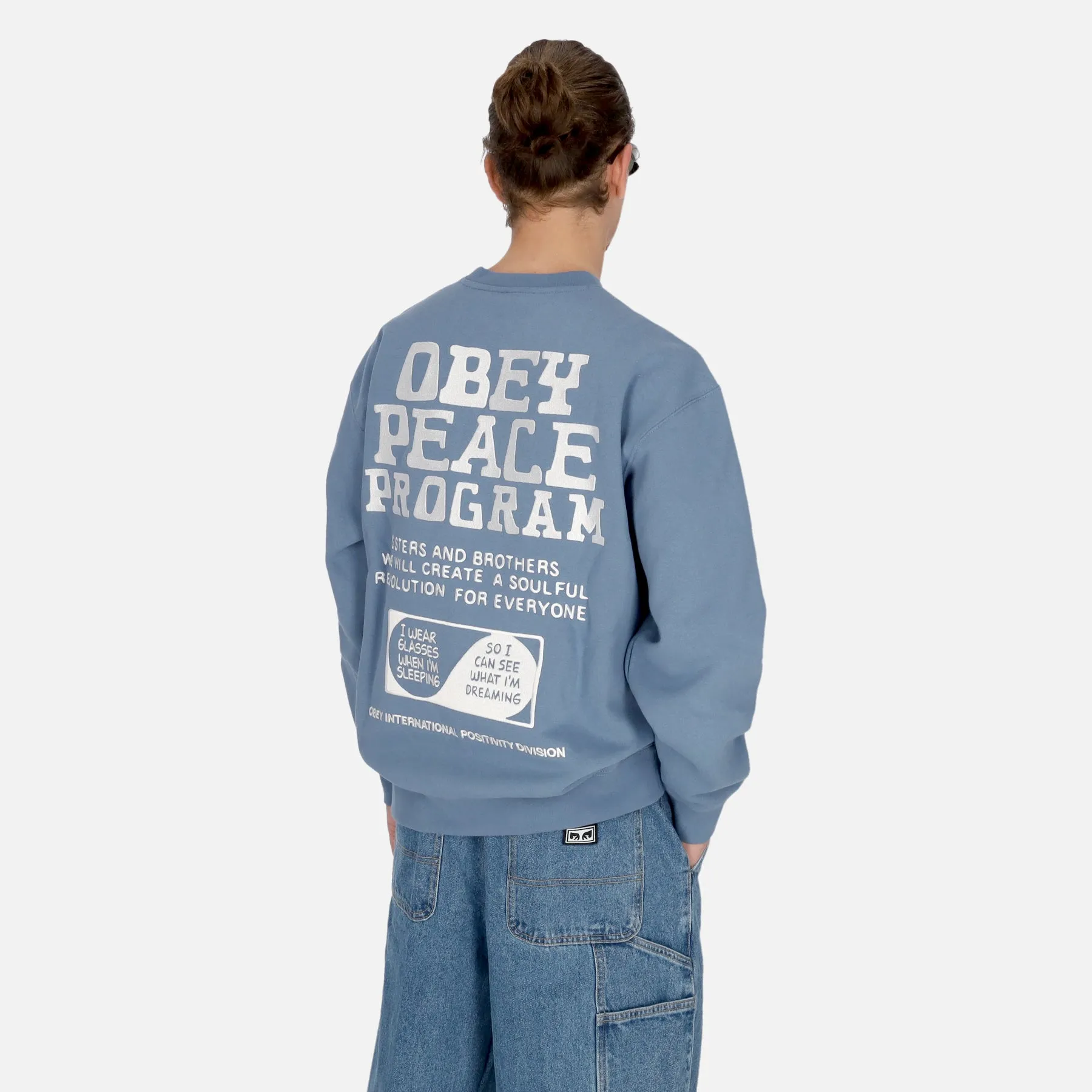 Felpa Girocollo Uomo Peace Program Crew Fleece Coronet Blue